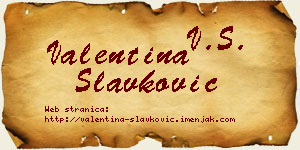 Valentina Slavković vizit kartica